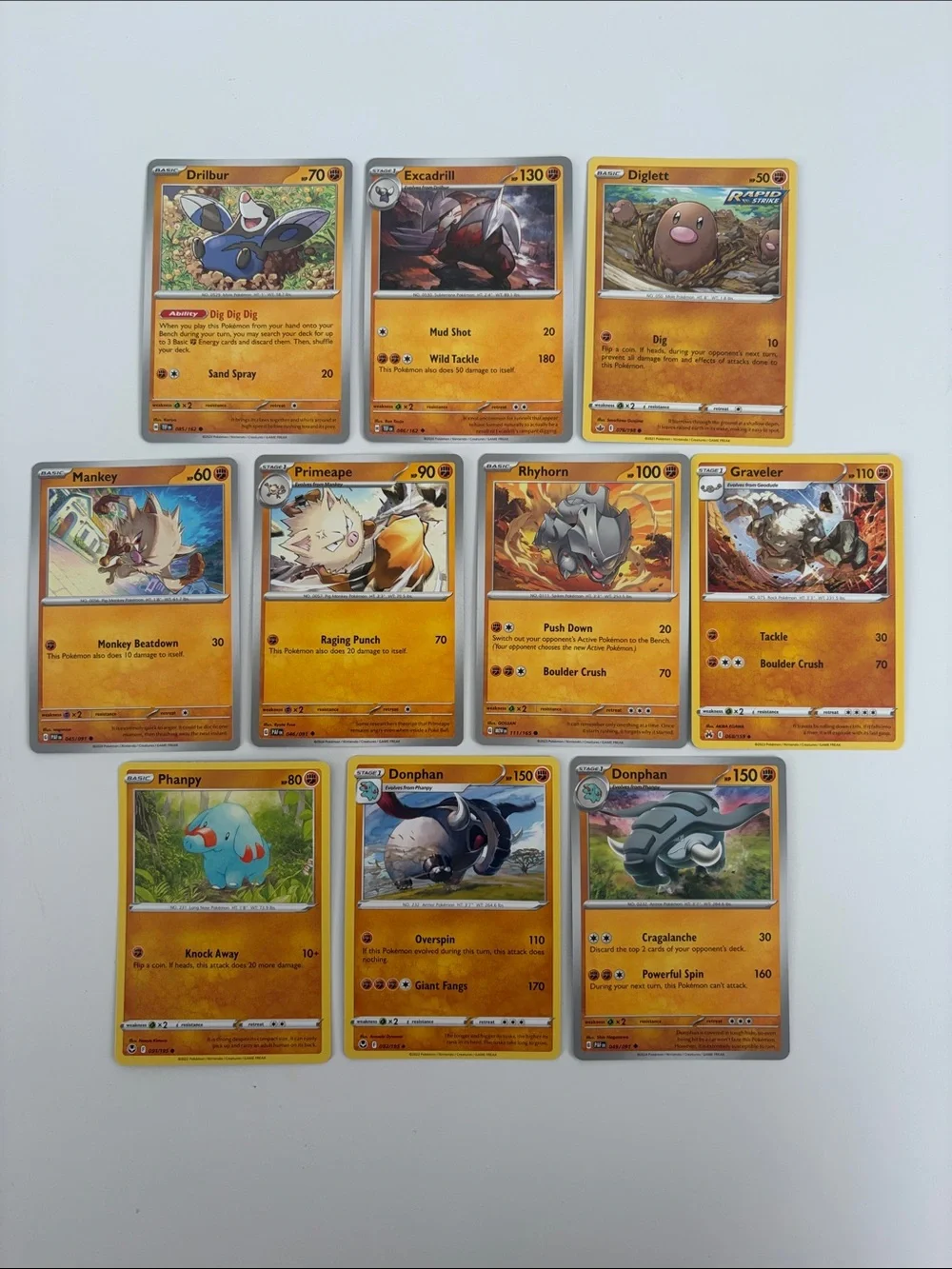 🌎 Ground Pokémon Card Lot | Drilbur Excadrill Donphan Rhyhorn ✨5/$25✨